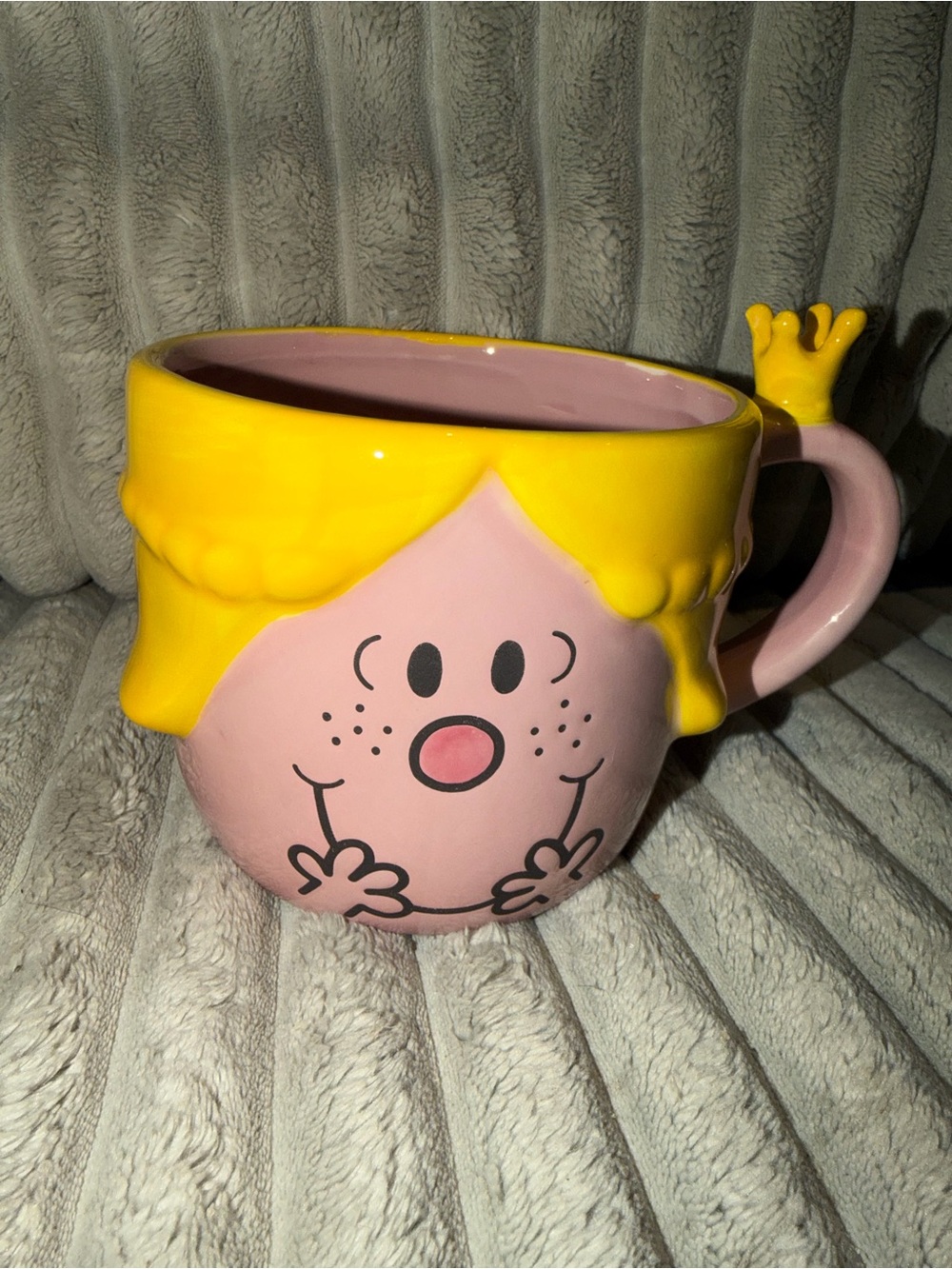 Pink & Yellow Novelty Princess Ceramic Mug - Cute Character Design